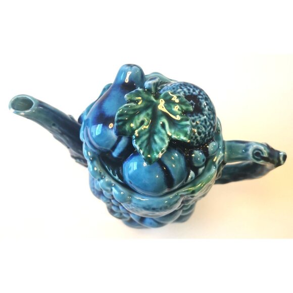 Inarco “Mood Indigo” Blue Fruit Ceramic Server E2430 –Japan 1960s 8 inches high - Picture 2 of 13